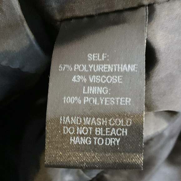 Faux Vegan Leather Jacket Black Moto Biker Goth Punk Rock Size S Lula's - Picture 13 of 15